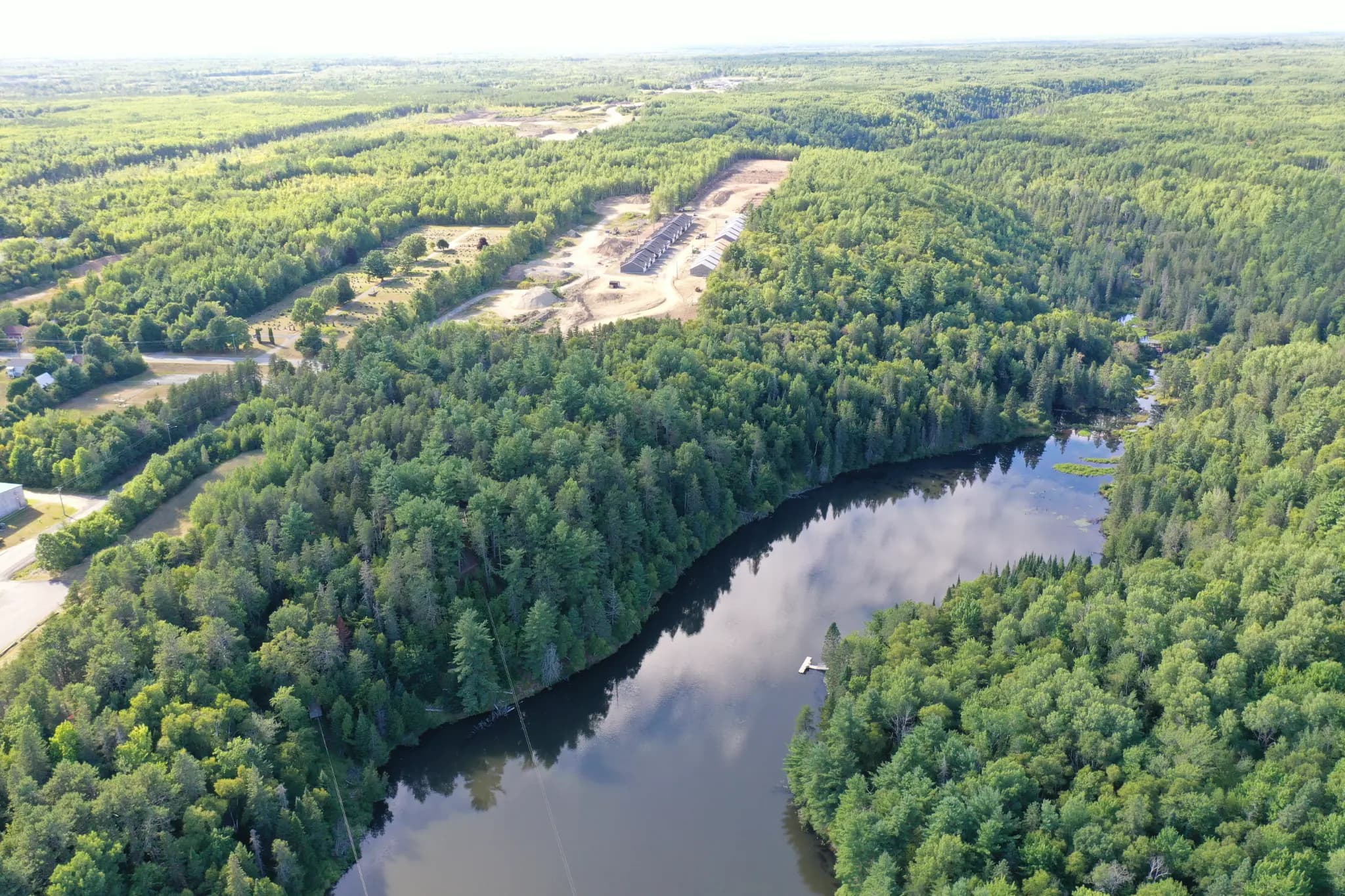Aerial view of The Cove Living near French Fort Cove, Miramichi