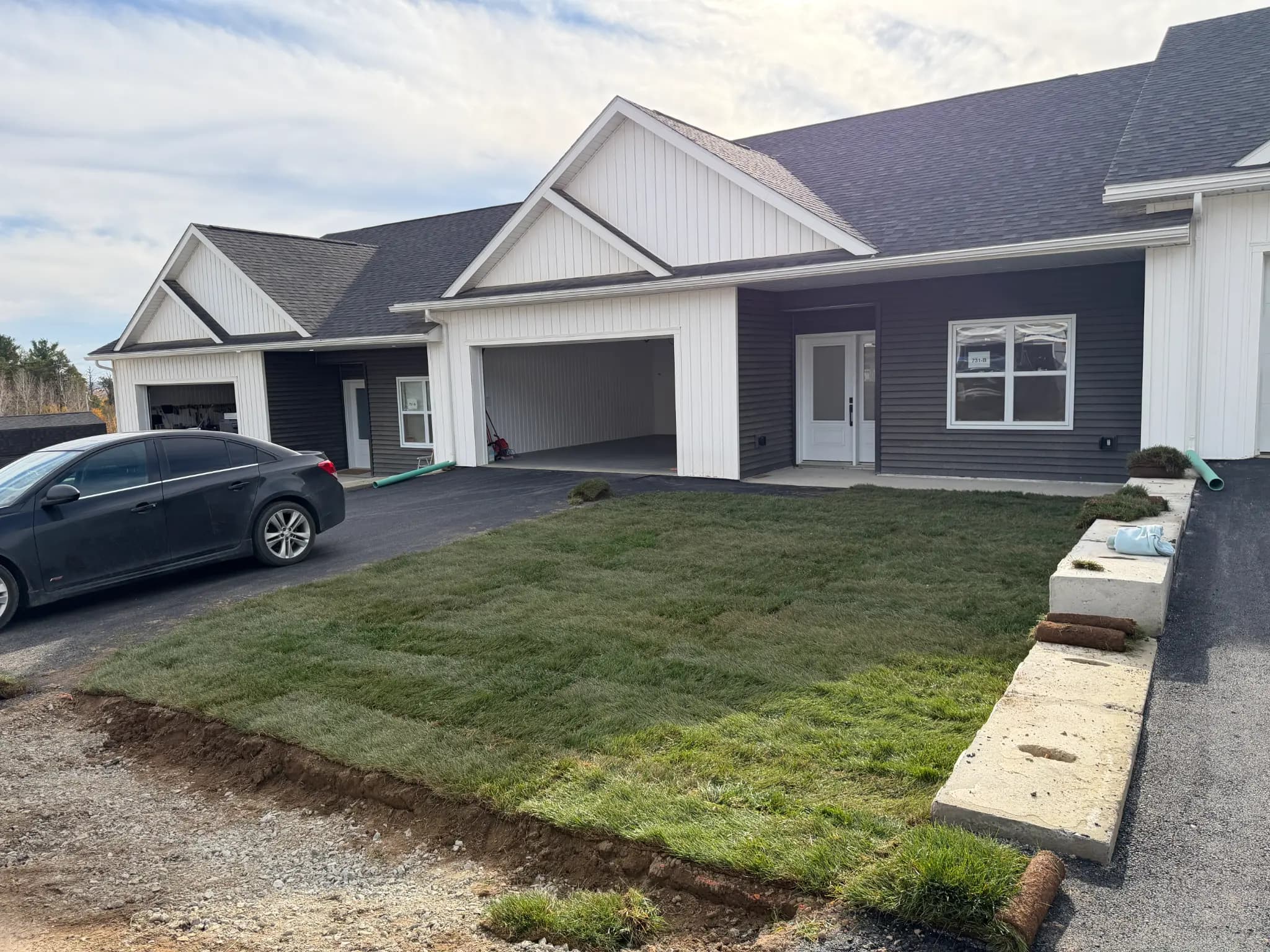 Exterior of a finished unit