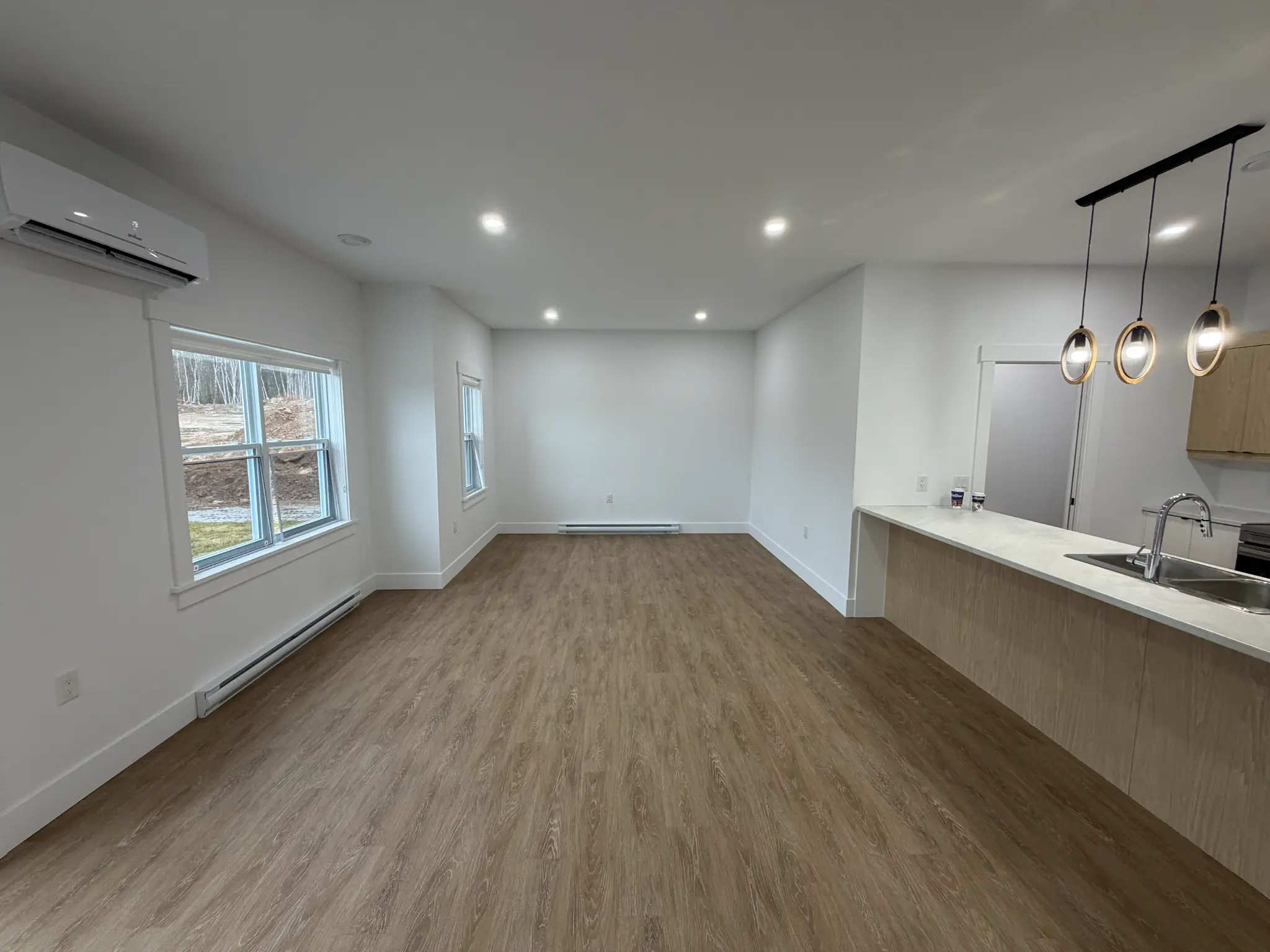 Spacious living room with natural light